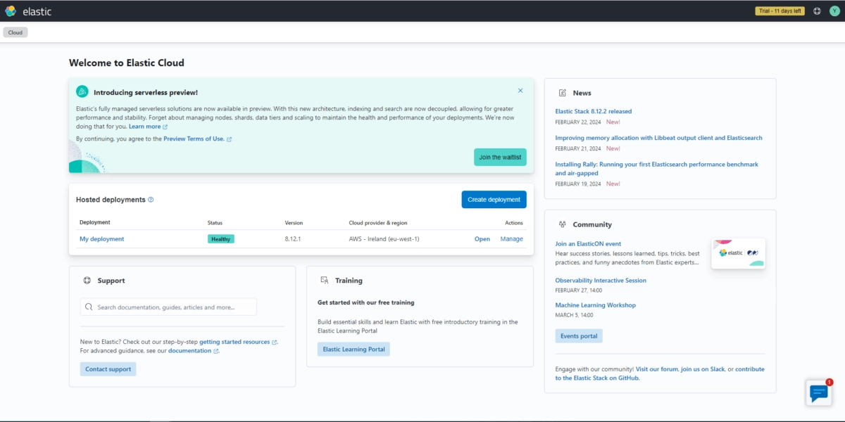 Elastic Cloud Login