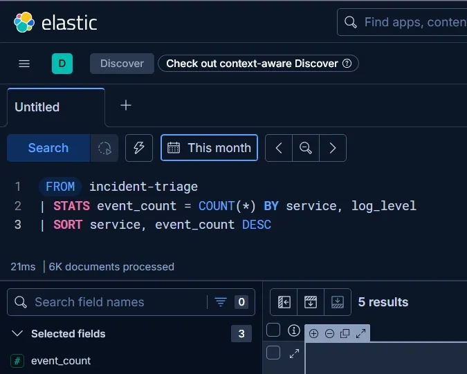 Checking the saved ES|QL logical view script